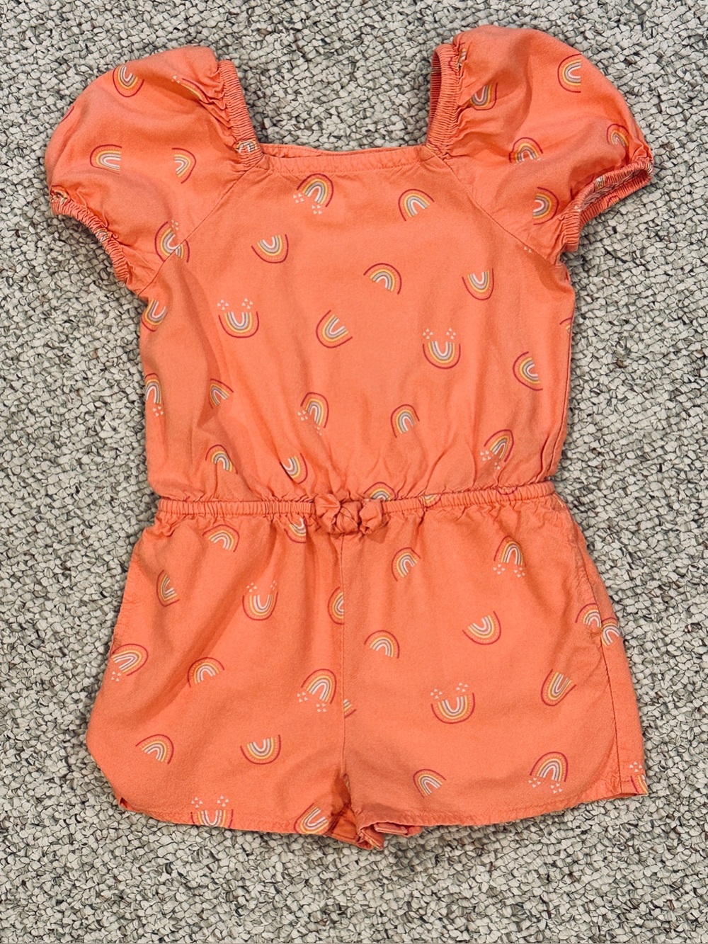 Cat & Jack 3T girls rainbow print romper in coral